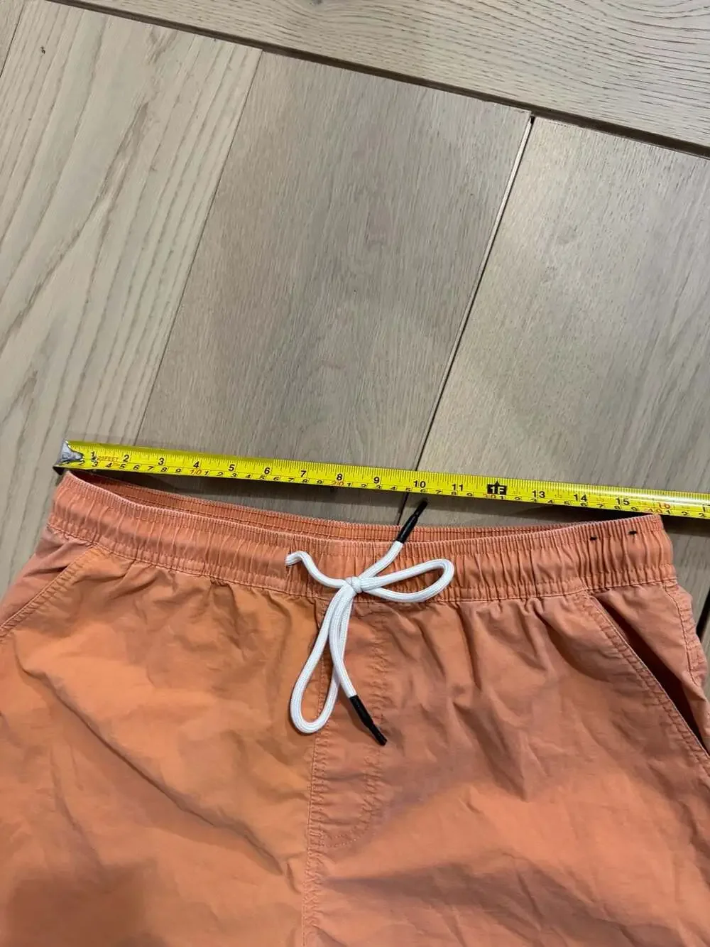 Lost Surfboards Men's Orange Elastic Waist Volley Swim Shorts Geometric Hem